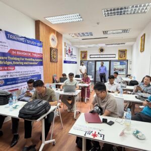 Engineers in GIS civil software training for bridge modelling and design in Bangkok