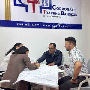 Delegates in a group activity during management training in Bangkok