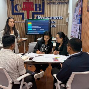 Team working together during corporate training in Bangkok