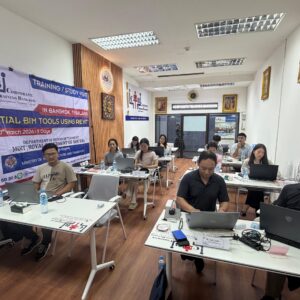 Participants learning Essential BIM Tools using Revit in Bangkok
